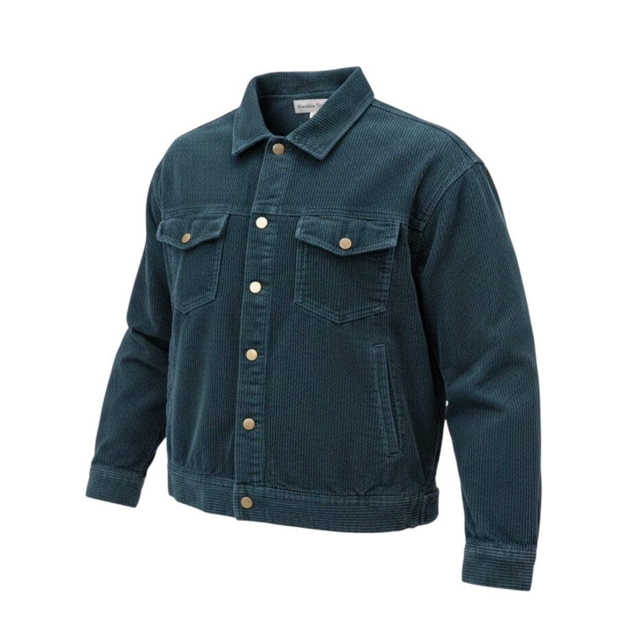Brandon Thorne Oversized Corduroy Jacket M Teal Blue Streetwear Statement Piece